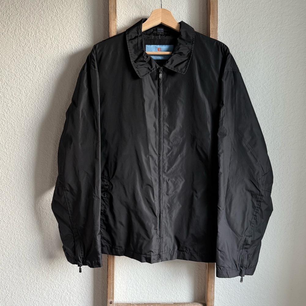 Kenneth Cole Reaction Black Windbreaker Men’s Jacket sz: Large